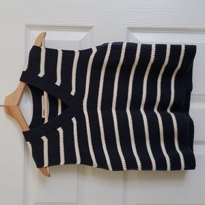 Sleeveless striped sweater